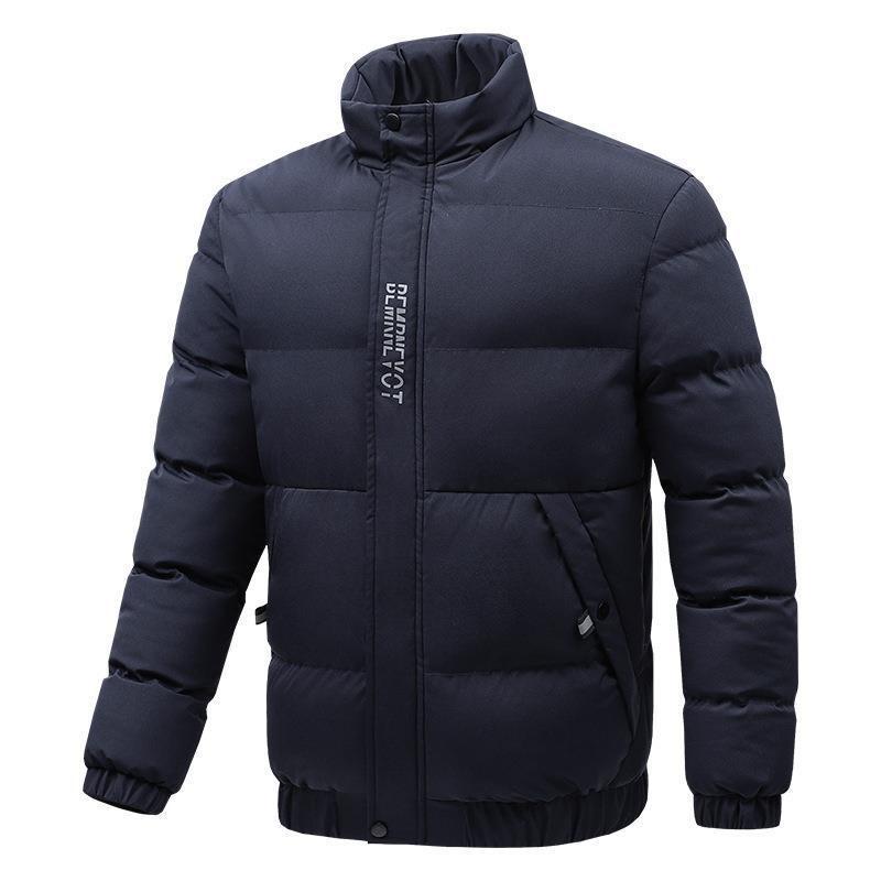 Men s Jacket Autumn and Winter New Lapel Cotton-padded Jacket Short Cotton-padded Jacket Thickened Velvet Cotton-padded Jacket Men s M синий
