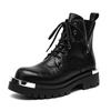 Fashion High Quality Men's Casual Leather Thick Bottom Boot Fashion Outdoor Non-slip Designer High Top Work Ankle Boots Motorcycle Shoes