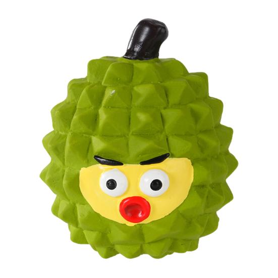 Latex Fruit Dog Chew Toy Squeaky Cartoon Melon Banana Dragon Fruit Durian Interactive Toy Small Medium Large Dogs Teething Cleaning Boredom Toy