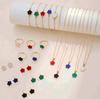 Elegante Conjunto de Joias de Trevo de Quatro Folhas: Pulseira, Anel e Colar de Alta Qualidade