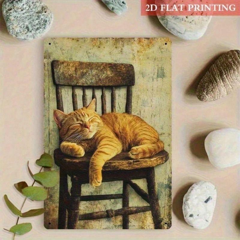 Metal Poster Black Cat Retro Bar Wall Art