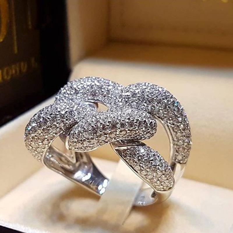 Cao Shi Elegant Cold Style Women s Wrap-around Cable Knit Ring Size 7