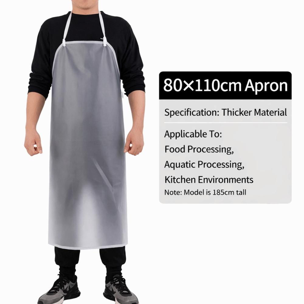 Thickened Kitchen Apron Translucent Work Apron Durable Cafeteria Apron  for Men Women