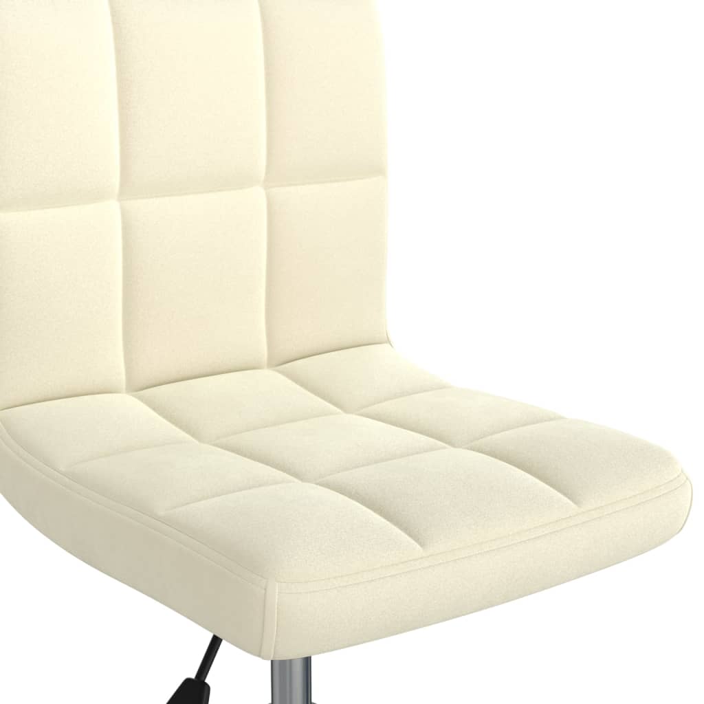 Vidaxl Swivel Office Chair, Cream, Upholstered with Velvet