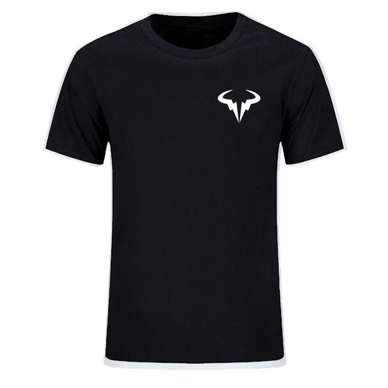 

New Popular Rafael Nadal Tennis Player T-Shirt Men s Black Short Sleeve Cotton T-Shirt High Quality Men s O-Neck Top M