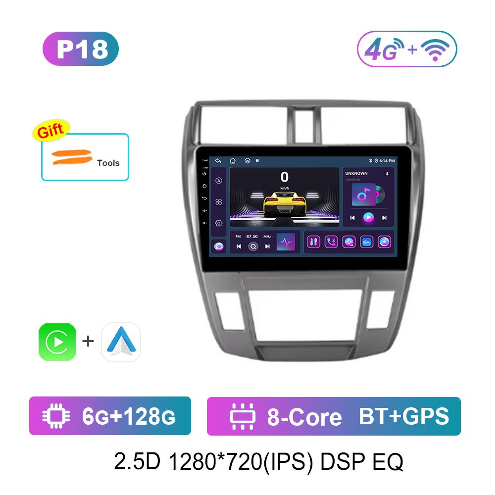 For Honda City 2008 - 2013 Android System Car Video Multimedia Player GPS 10.1 Inch 2.5D Screen  DSP Stereo 4G WiFi GPS Navi