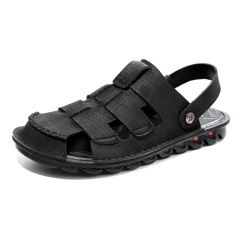Men's Breathable Cross-Strap Closed-Toe Roman Beach Sandals