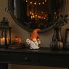 Spiders Bats Pumpkin Figurines Halloween Gnome Figurine, Small Resin Dwarf Table Decoration, Spooky Yard Decoration Bat Skull Statue for Tiered Tray,