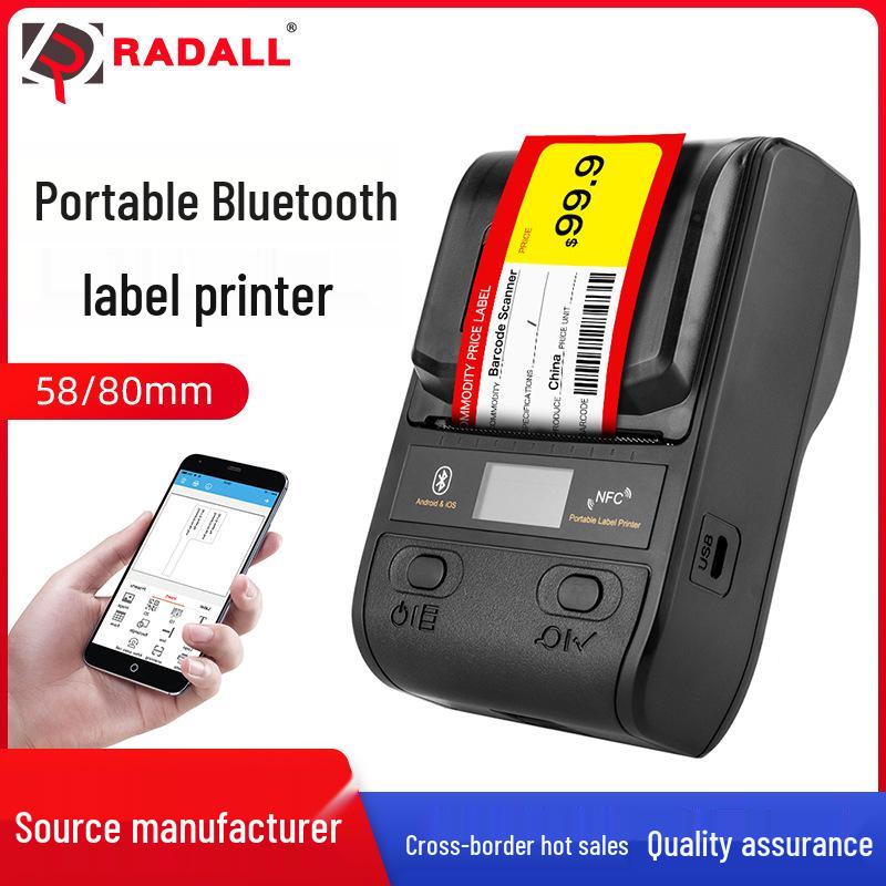 Portable Bluetooth Thermal Printer: 58mm Label & 80mm Barcode Printer 58mm Bluetooth Label Printer