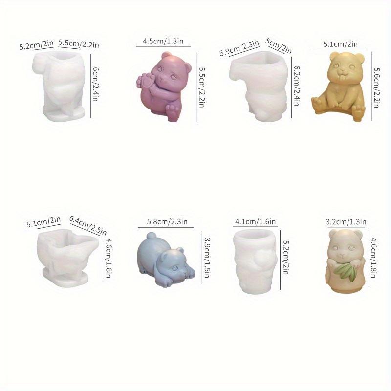 Panda Bamboo Candle Silicone Mold 3D Cute Bear Candle Plaster Crafts Resin Mold DIY Soap Chocolate Ice Cake Baking Tools