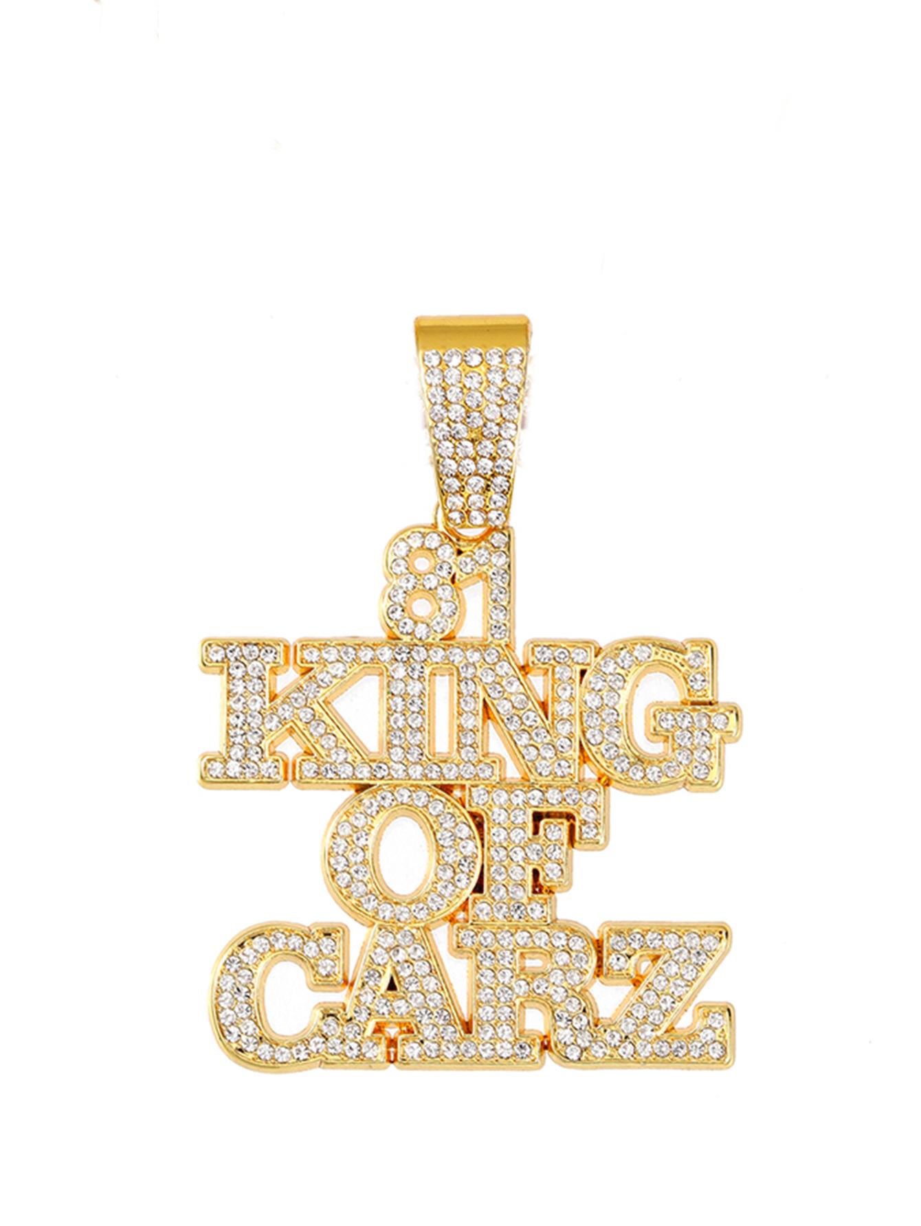 New Three-dimensional Full Diamond Letter Pendant Necklace, Domineering and Exaggerated Hip-hop Street Dance Cuban Necklace