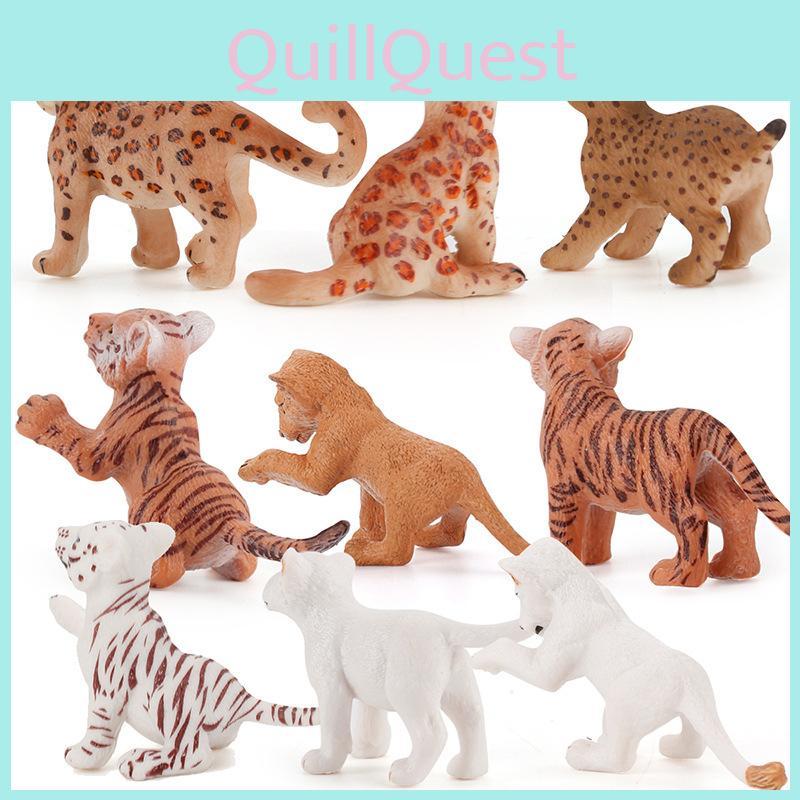 Wild Tiger Lion Toddler Figurines Pvc Handpainted Toys For Playroom And Learning Activities