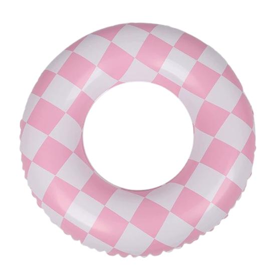 Kids Swimming Ring Thickened Inflatable Safe Swim Trainer PVC Chess Grid Kids Swimming Circle Outdoor Supplies