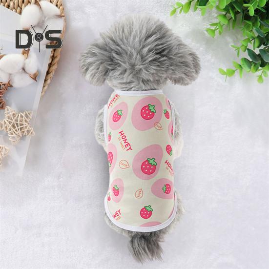 Pet Vest Puppy Shirt Breathable Soft Fabric Wear-Resistant Cute Summer Dog Clothes Printed Pet T-Shirt