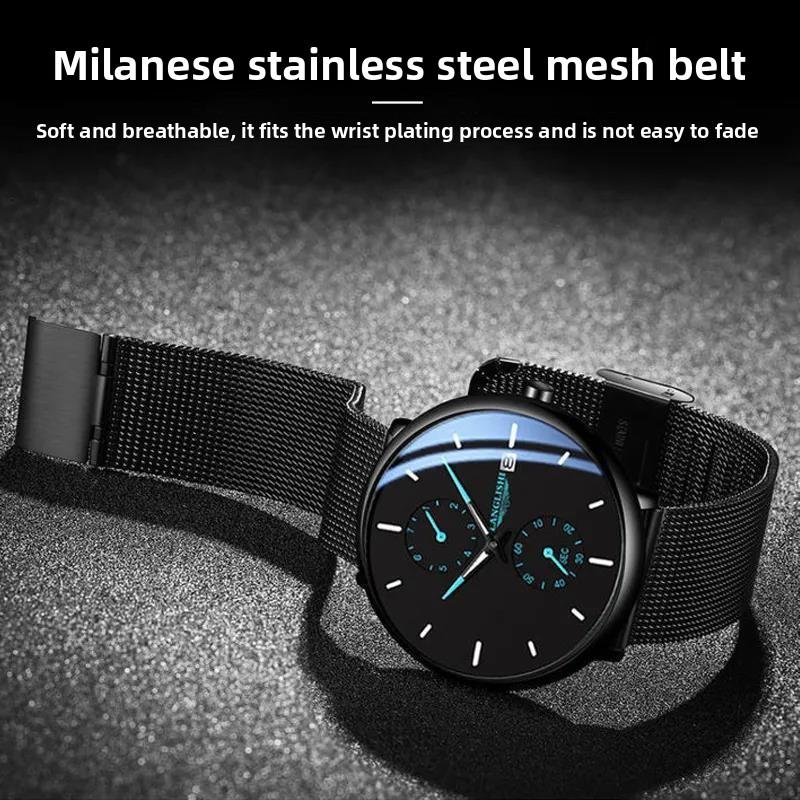 Men's Watch Male Student Waterproof Luminous Calendar Quartz Watch Ultra Thin