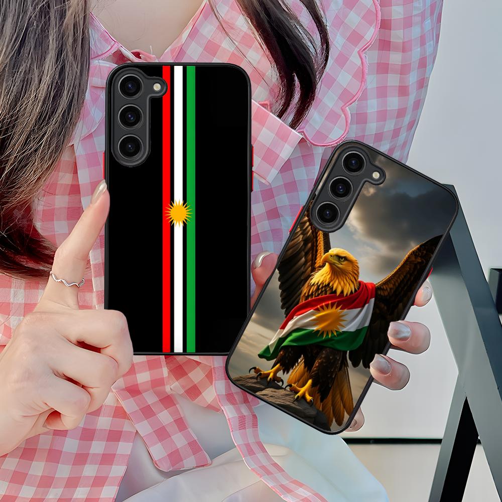 Silikonový kryt na mobilní telefon s vlajkou Kurdistánu pro Samsung Galaxy S26 S25 S24 S23 S22 S21 Plus FE Ultra Barevný kryt