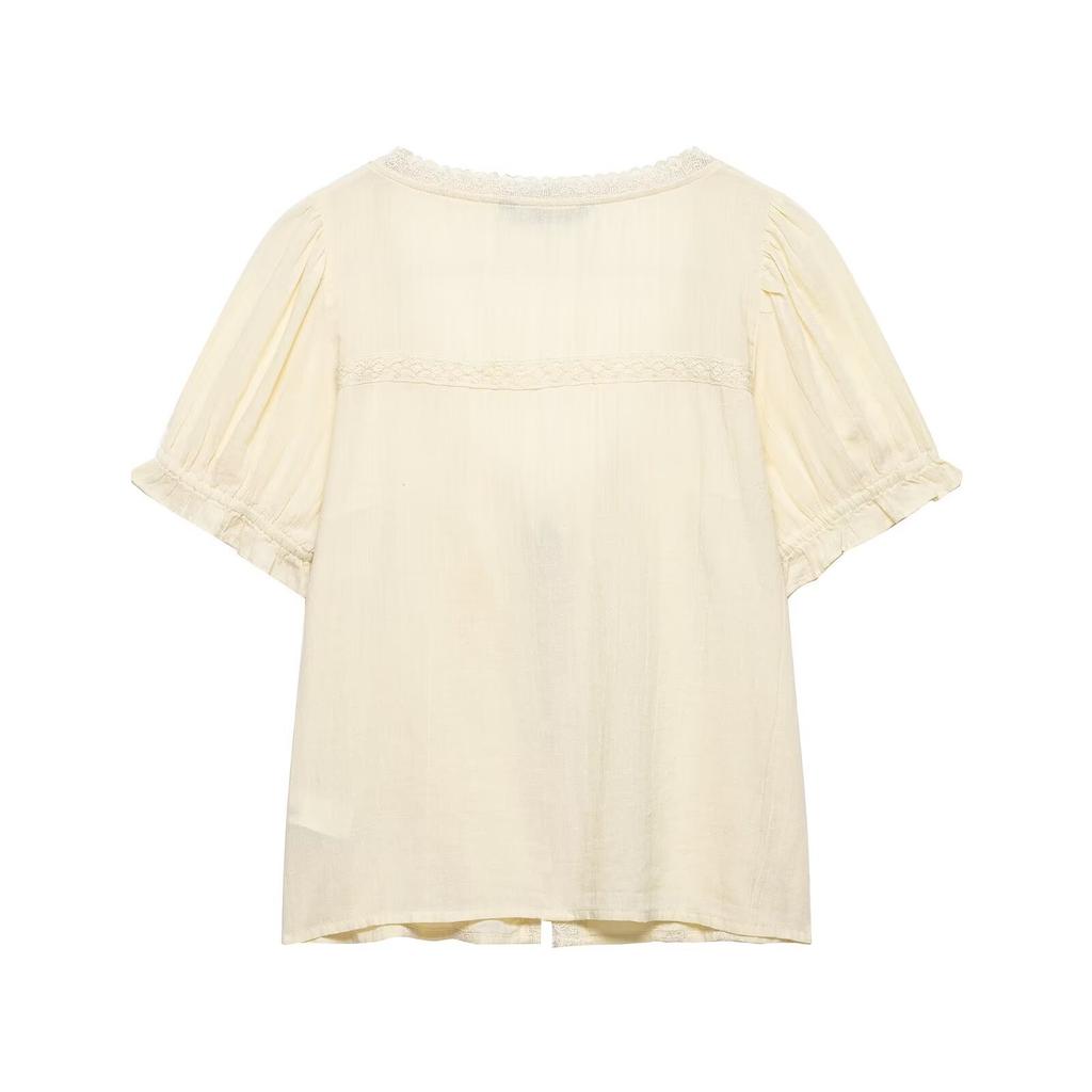 European and American Style, New Women's Clothing, Foreign Style, Fashionable Style, Embroidered Tulle Shirt 0881013
