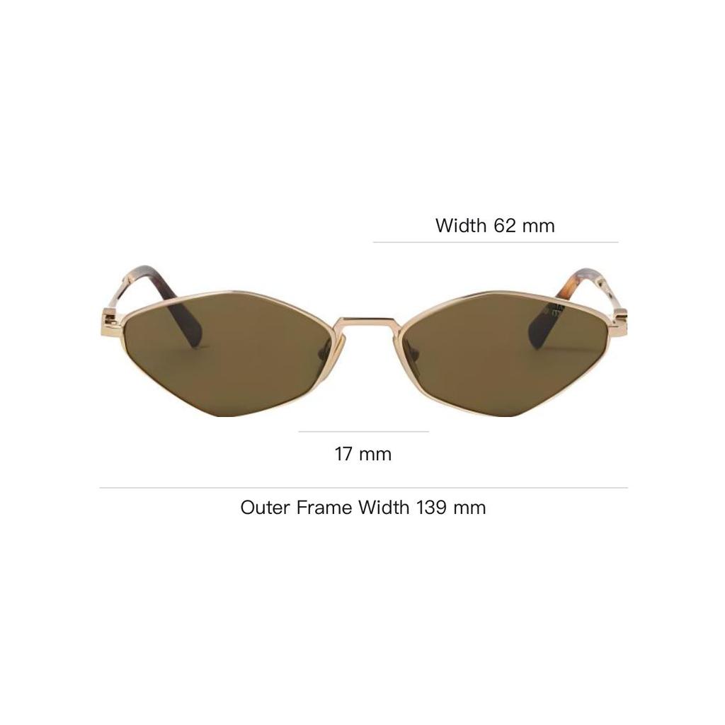 MIU MIU Solid Color Design Metal Irregular Shape Sunglasses Women Sunglasses Gold SMU56ZE5AKFE09ZC056