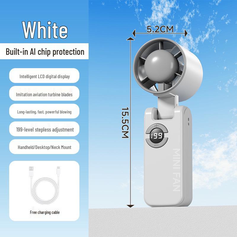 

2026 Portable USB Rechargeable Folding Fan with Digital Display for Outdoor Use See details белый