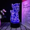Night Light 3d Paw Patrol Toys Illusion Lamp 7 Colors Changing Desk Led Lights