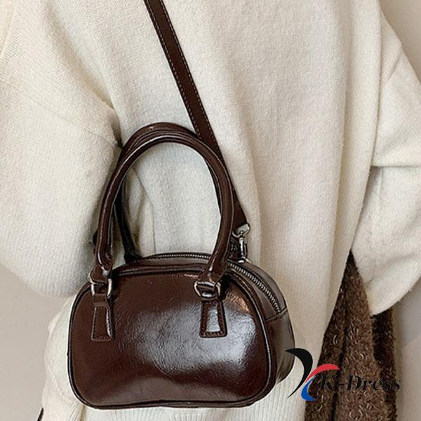 Enamel Mini Strap Tote Bag Leather Crossbody