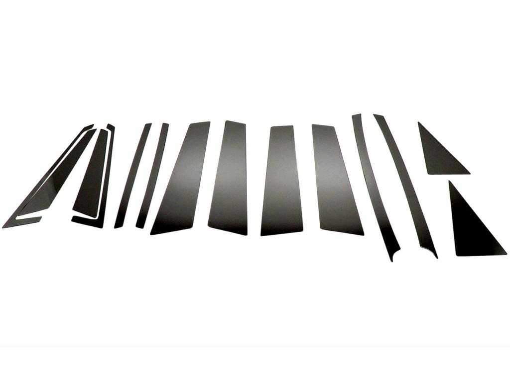 BRIGHTZ Black Plated Pillar Panel Covers for Honda Odyssey Compatible with Mugen Visors 5050 Ultra-Mirror (14-Piece Set) RB1-2 (Late Model) -