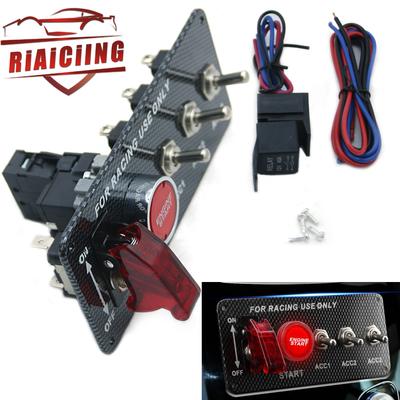 Universal LED Toggle Ignition Switch Panel Engine Start Push Button Set Car Accessory  For 12V Power Speediness & Racing