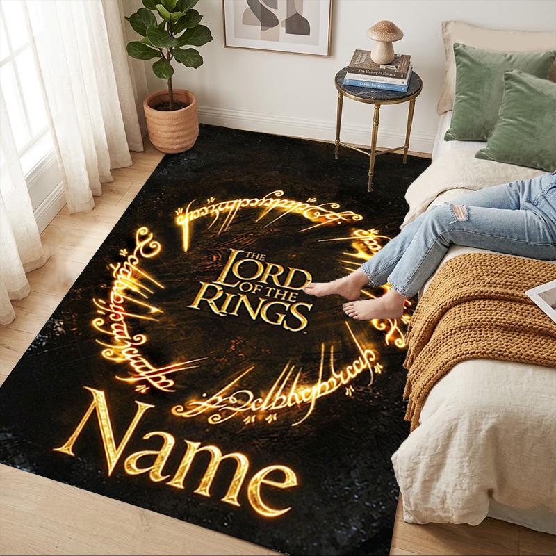 Custom Lord Rings Area Rug Living Room Nonslip Soft Carpet For Bedroom Game Playroom Sofa Office Home Decor Doormat Christmas Gift C10335