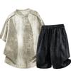Sports Quick-drying Casual Suit Men's Round Neck T-shirt Breathable Three-quarter Pants Two-piece Set