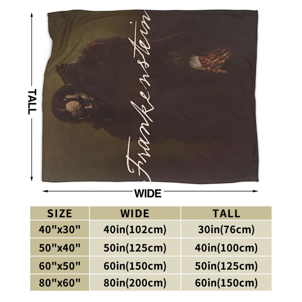 Frankenstein Movie 2025 (1) Flannel Blanket  Warm Throw Blanket for Couch Chair Decorative Fluffy Bedspread Sofa Bed Cover