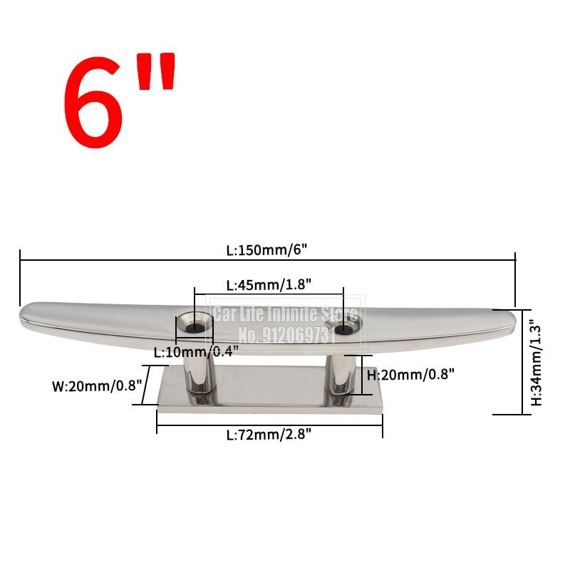 4/5/6/8/10 Zoll Niedrige Flache Klampe 316 Edelstahl Poliert Combo Mooring Klampe Für Marine boot Deck Seil Krawatte Yacht Zubehör
