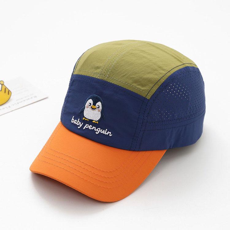Children's Quick-Drying Penguin Baseball Cap - Breathable, Sun-Protective, Thin Duckbill Hat for Summer