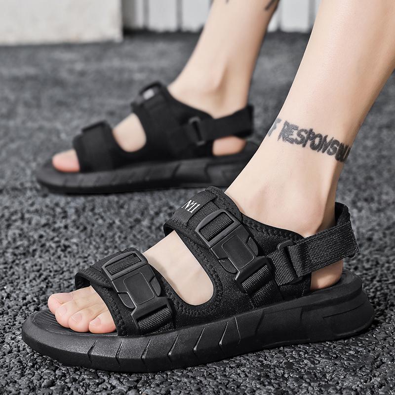 Fashion New Men Sandals Soft Comfortable Non-Slip High Quality Beach Vacation Mens  Sandals Summer Casual Flat Thick Soled Driving Shoes