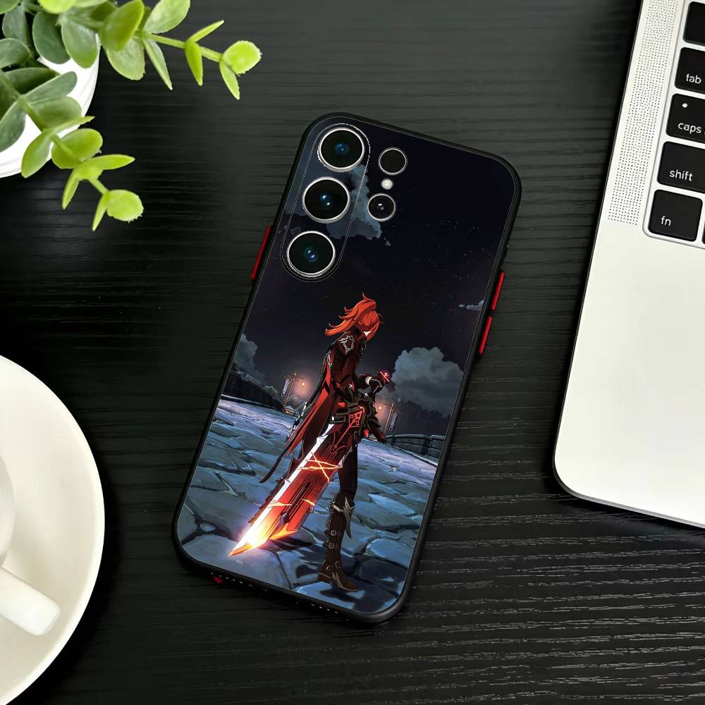 U-Genshin A-Kaedehara Kazuha Phone Case For Samsung S26,S25,S24,S23,S22,S21,S20,Ultra,Plus,FE Black Soft Cover