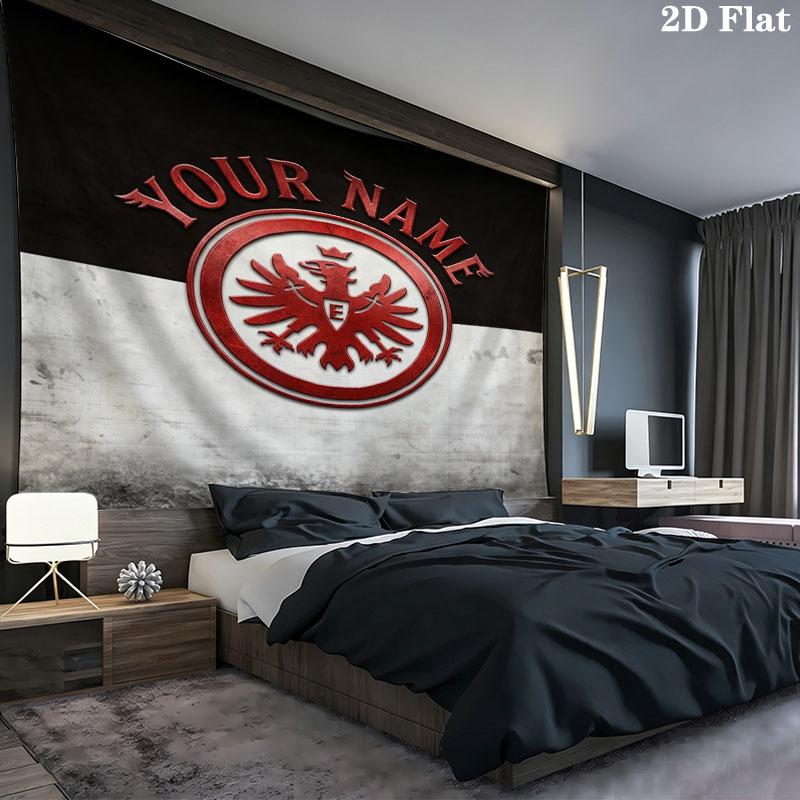 Eintracht Frankfurt Custom Name Wall Tapestry Aesthetic Wall Hanging Printed Fabric Blanket Decorative Tapestries for Bedroom Living Room Home Decor
