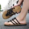 Men's flat sandals 2024 new summer soft sole non-slip casual flip-flops Light outdoor beach slippers home walking shoes