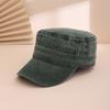 Korean-style solid-color washed and aged smooth flat top baseball cap, casual and versatile workwear-style sunshade baseball cap