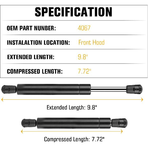 Front Hood Lift Support Shocks For Ford Explorer 1995 Sport Trac 2001 2002 2003 2004 2005 4067 Gas Spring Strut Rod 2 Pcs