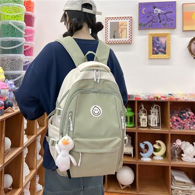 Mochila de Cor Sólida de Grande Capacidade Nova de Verão Tendência de Rua Estudante Fresco Outdoor Mochila de Duas Alças