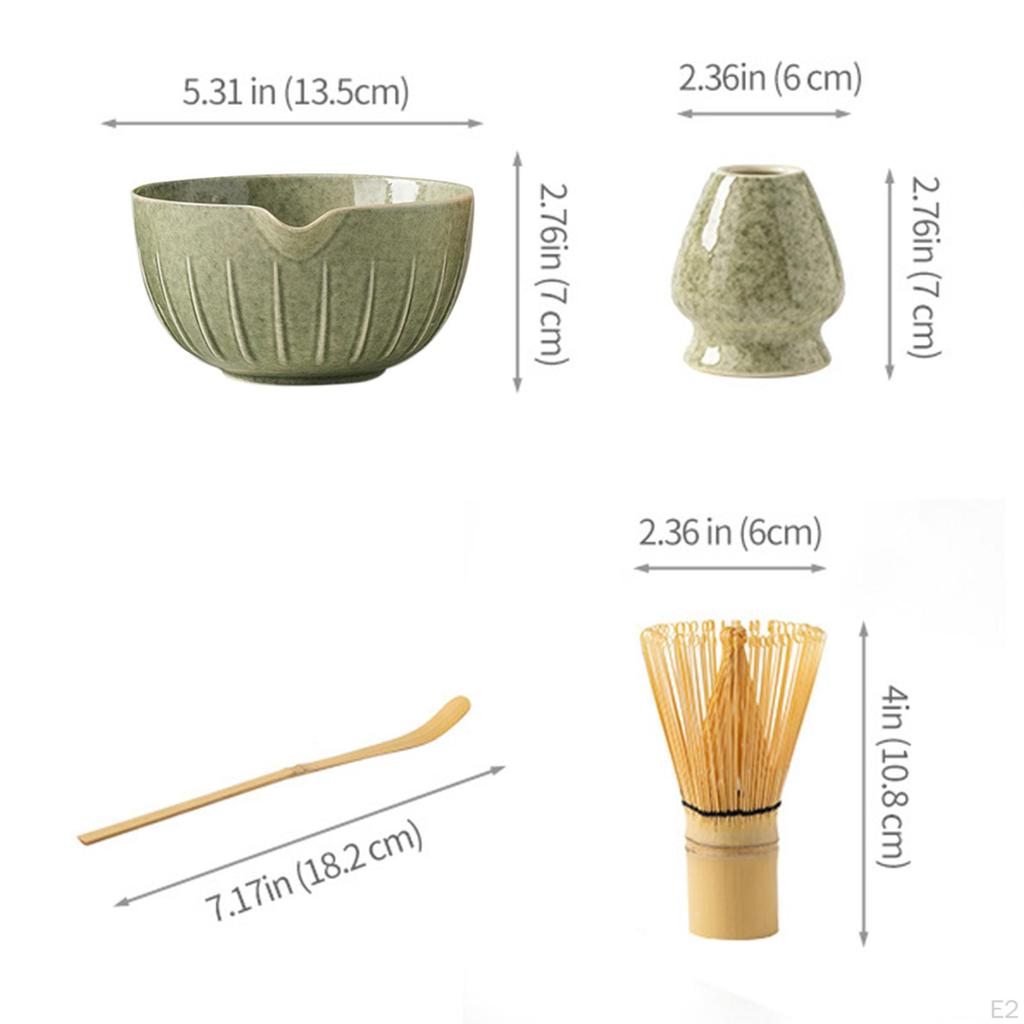 4-teiliges Matcha-Set Schale mit Ausguss Tee