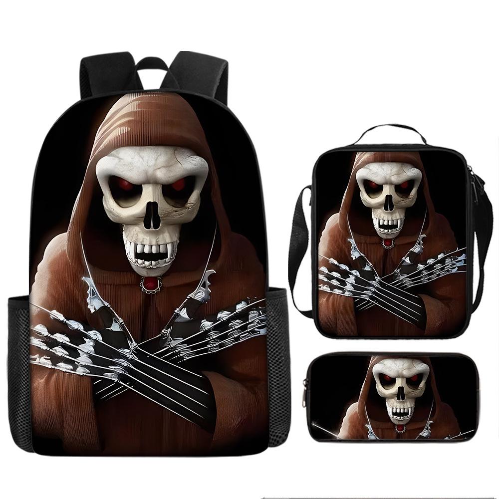 Skull Schoolbag for Primary School Students, Kindergarten New Schoolbag for Boys and Girls, Grades 2345 and 6