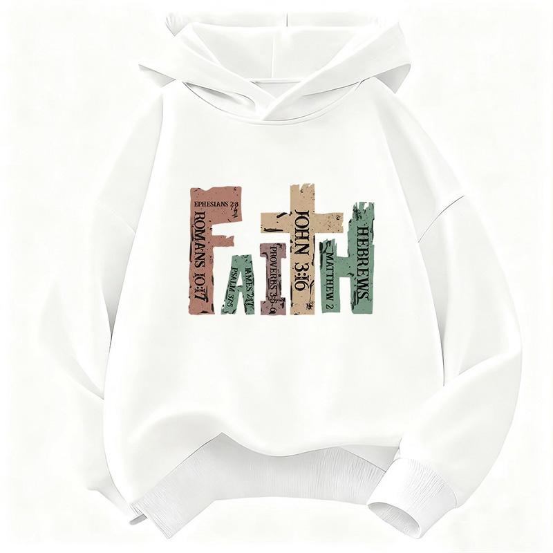 Vintage Faith Colorful Design Hoodie Kids Children's Sweatshirt Hoody Casual Hoodies for Boys Girls Clothes
