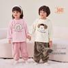 Double-Sided Fleece Autumn/Winter Pajama Set for Girls & Boys - Warm Home Wear for Older Kids