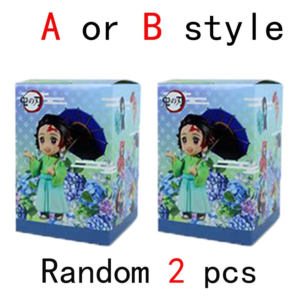 Anime Genuine Demon Slayer Action Figure Plum Rain Series Kochou Shinobu Tomioka Giyuu Kanroji Mitsuri Mystery Box Toy Gift