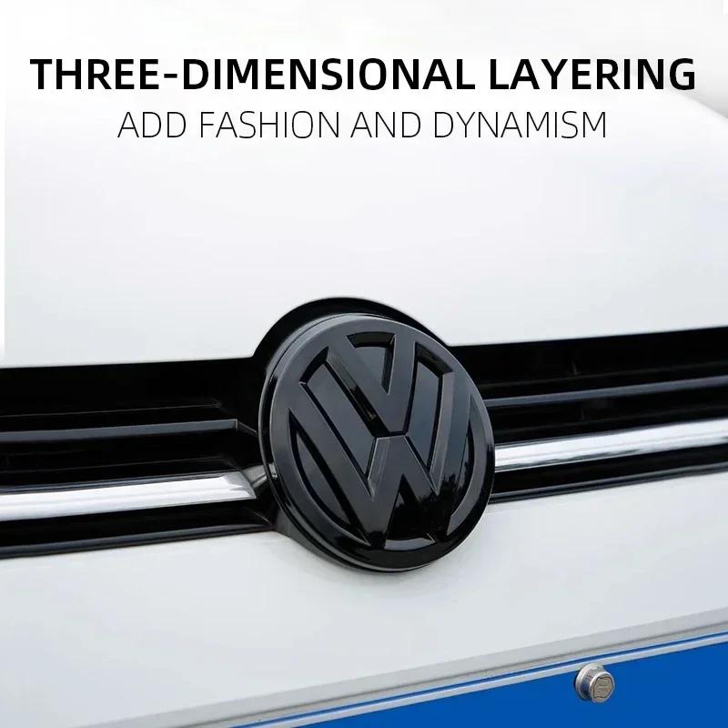 Dla Samochodu VOLKSWAGEN Błyszczące Czarne Emblematy Grillu Przedniego Emblemat Klapy Bagażnika Tylnego Naklejka z Logo Dla VW Volkswagen GOLF 6 MK6 10-13