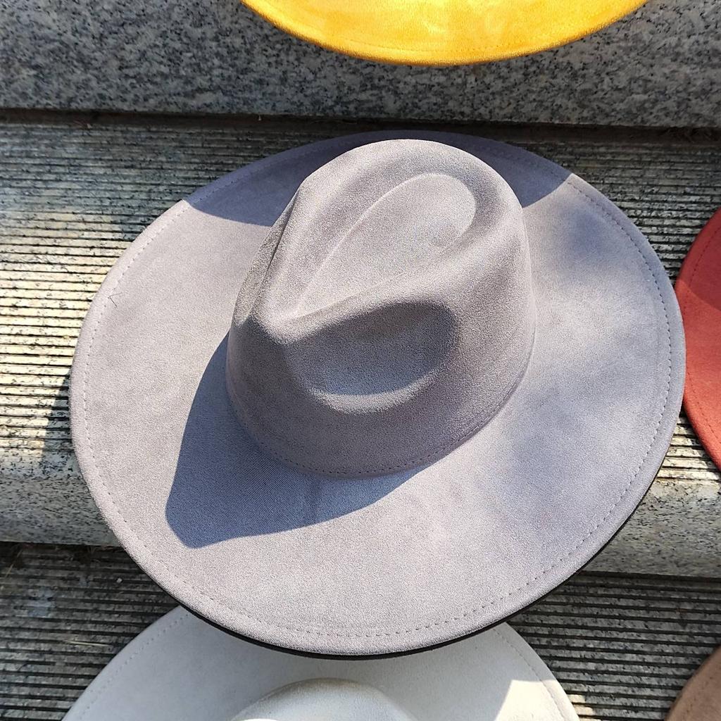 Suede Wide-brimmed Hat 9.5 Cm Brim Width Unisex Suitable for Jazz Hat Fedora Hat Church Hat Felt Hat Soft Felt Hat Panama Hat.