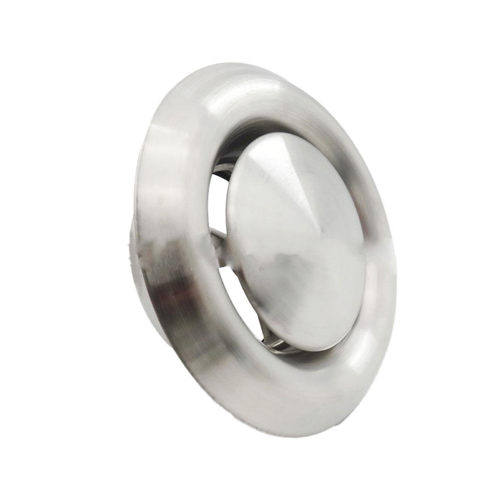 Air outlet with spherical disc made of stainless steel designed for central air conditioning and ventilation setups