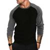 Herren Casual Locker Übergröße Raglanärmel Langarm Einfarbiges T-Shirt