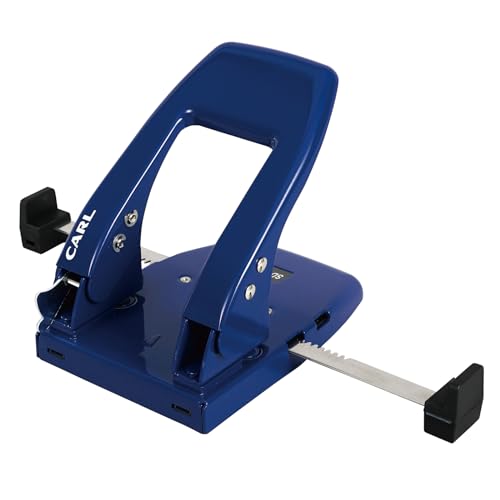 

Дырокол Carl Office, Сделано в Японии, 2 отверстия, 45 листов, Двойная направляющая, Автоматическое центрирование, Синий, SD-WJ45K-B