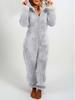 2025 European & American Autumn/Winter Women's Fleece-Lined Fur Jumpsuit Pajamas, Hooded, Available in 17 Colors
